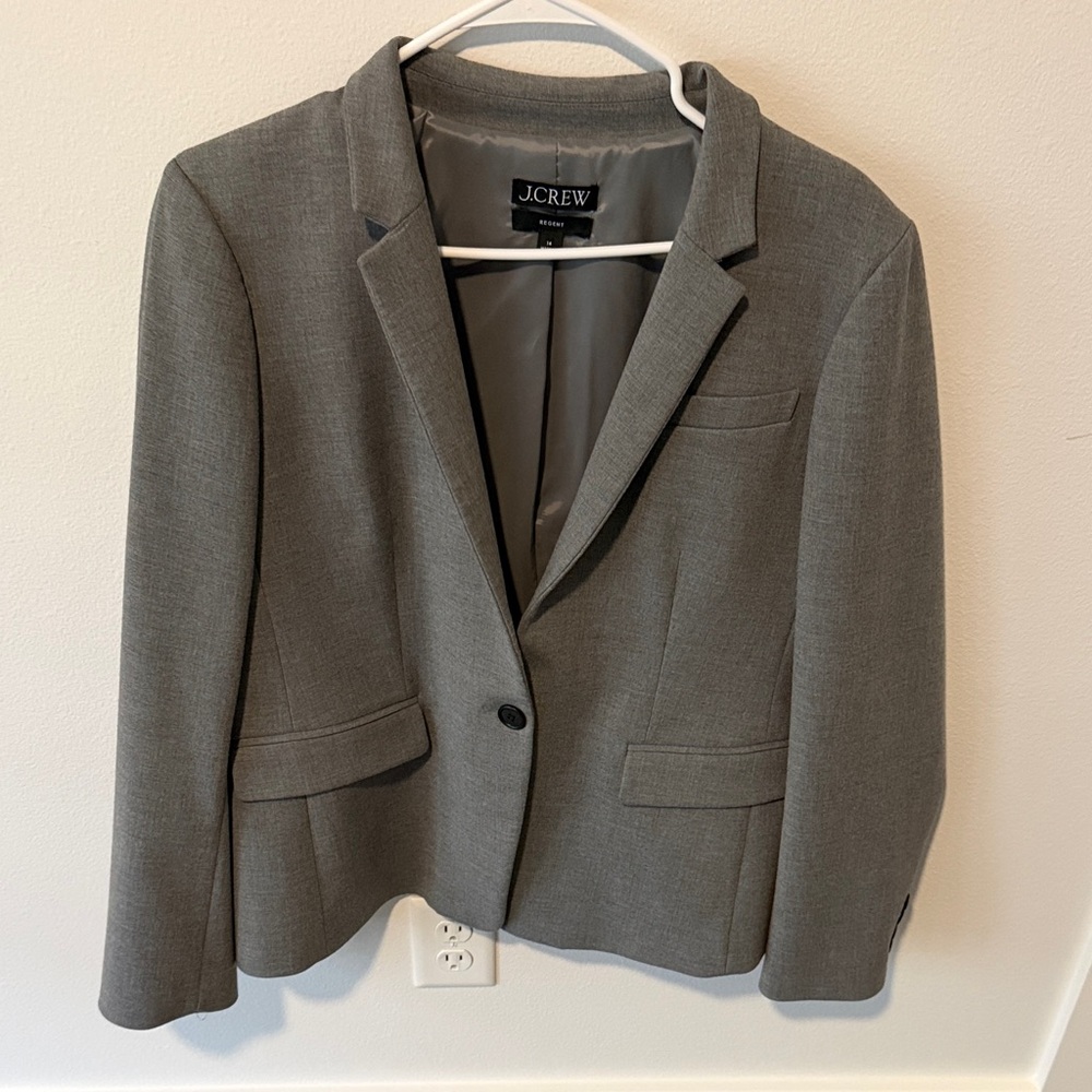 J. Crew Women's Gray Blazer Jacket 14